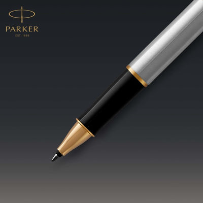 Parker Sonnet Stainless Steel Gold Trim Rollerball Pen