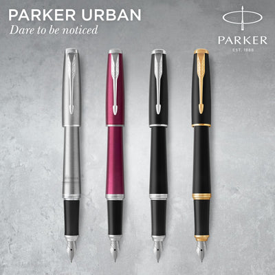 Parker Urban Matte Black Gold Trim Fountain Pen