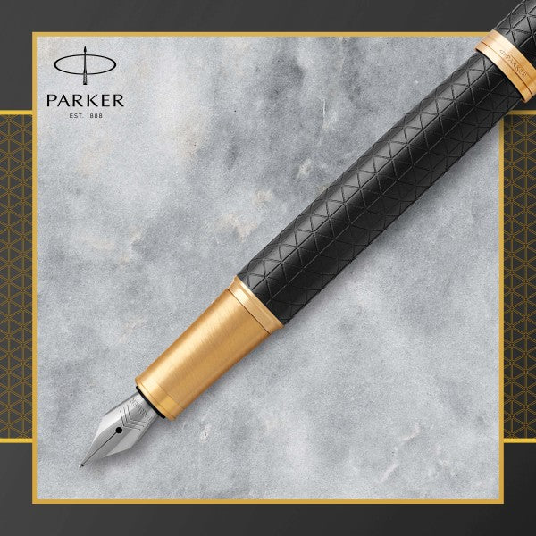 Parker IM Premium Black Gold Trim Fountain Pen
