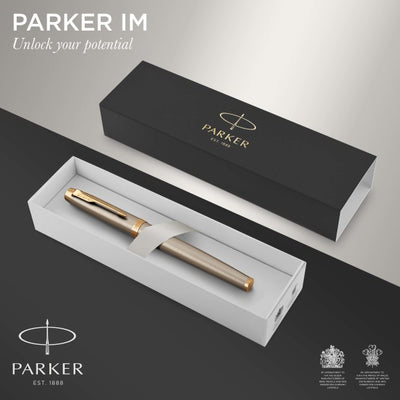 Parker IM Brushed Metal Gold Trim Fountain Pen