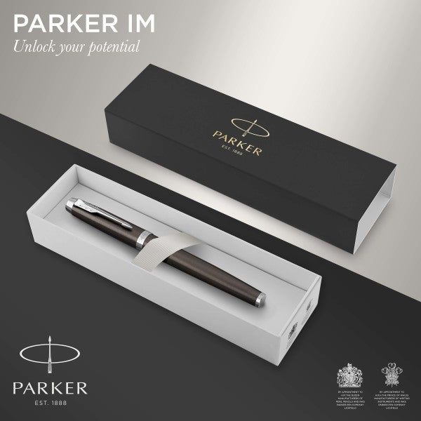 Parker IM Dark Espresso Chrome Trim Rollerball Pen