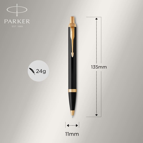 Parker IM Black Gold Finish Trim Ballpoint Pen