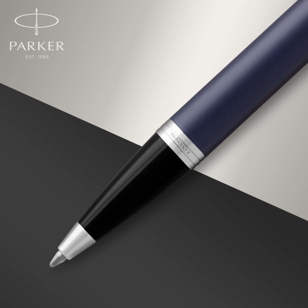 Parker IM Matte Blue Chrome Trim Ballpoint Pen