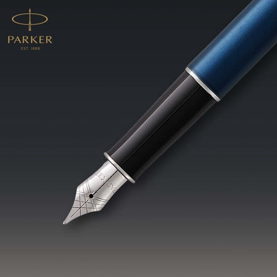 Parker Sonnet Blue Lacquer and Chrome Trim Fountain & Ballpoint Pen Set