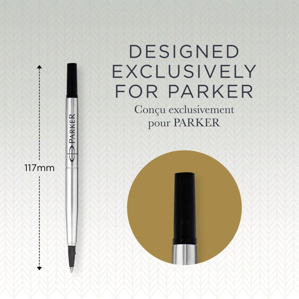 Single Parker Fine Quink Rollerball Pen Refill - Black