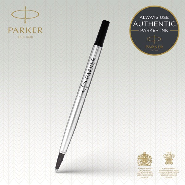 Single Parker Medium Quink Rollerball Pen Refill - Black