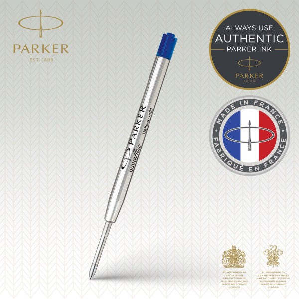 Single Parker Medium Quinkflow Ballpoint Pen Refill - Blue