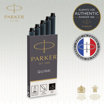 Pack of 5 Parker Quink Ink Cartridges  - Black