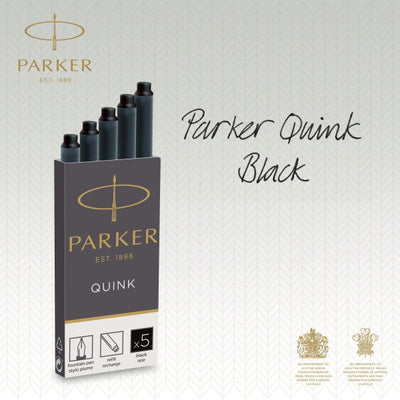 Pack of 5 Parker Quink Ink Cartridges  - Black
