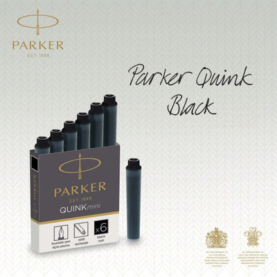 Parker Quink Ink Mini Fountain Pen Cartridges - Box of 6