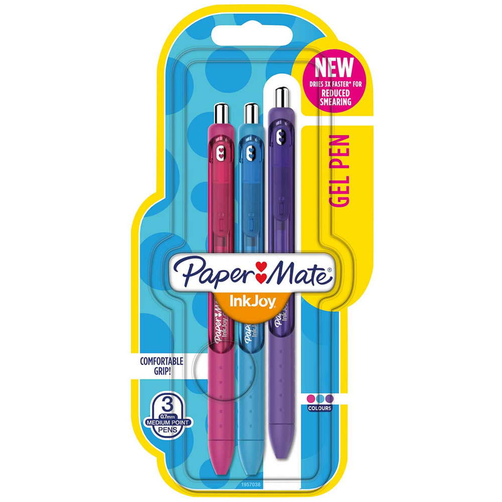 Paper Mate Inkjoy Gel Pens Assorted Colours - Pack of 3