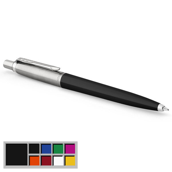 Parker Jotter Rollerball Pen, Roestvrij Staal Met Gouden Rand, Fine Point Black Ink, Geschenkdoos Parker Jotter Rollerball Pen, Roestvrij Staal Met Gouden Rand, Fine Point Black Ink, Geschenkdoos