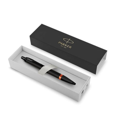 Parker IM Vibrant Rings Flame Orange PVD Ballpoint Pen