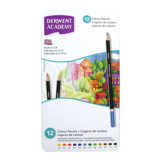 Derwent Academy Colouring Pencils - 12 Tin