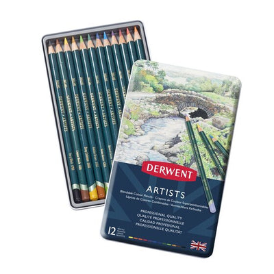 Derwent Artists Colouring Pencils - Tin of 12