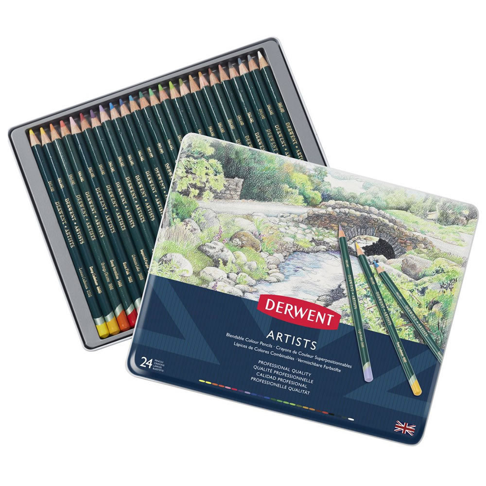 Derwent Artists Colouring Pencils - Tin of 24