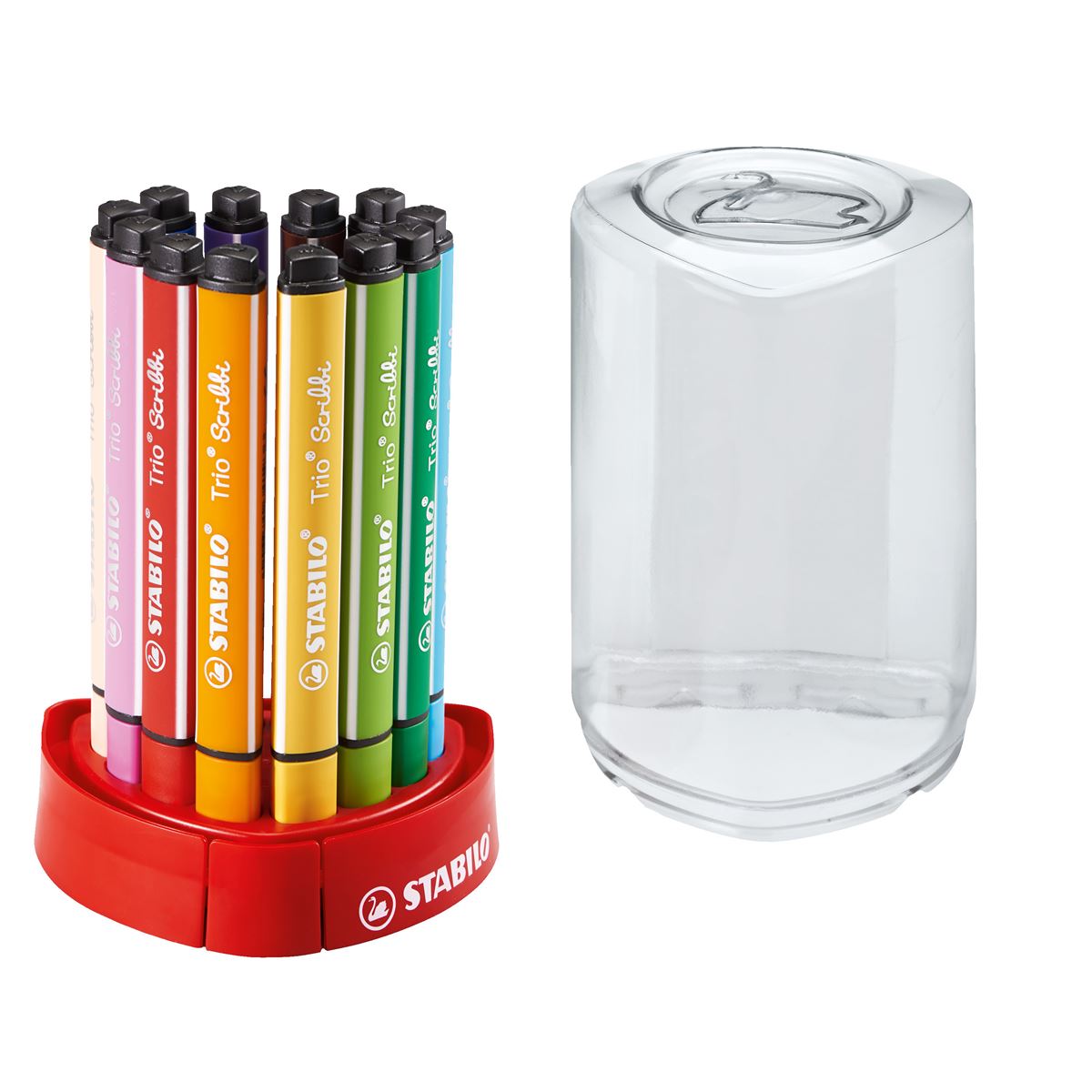 STABILO Trio Scribbi Colouring Pens - Desk Set of 12 Felt Tips