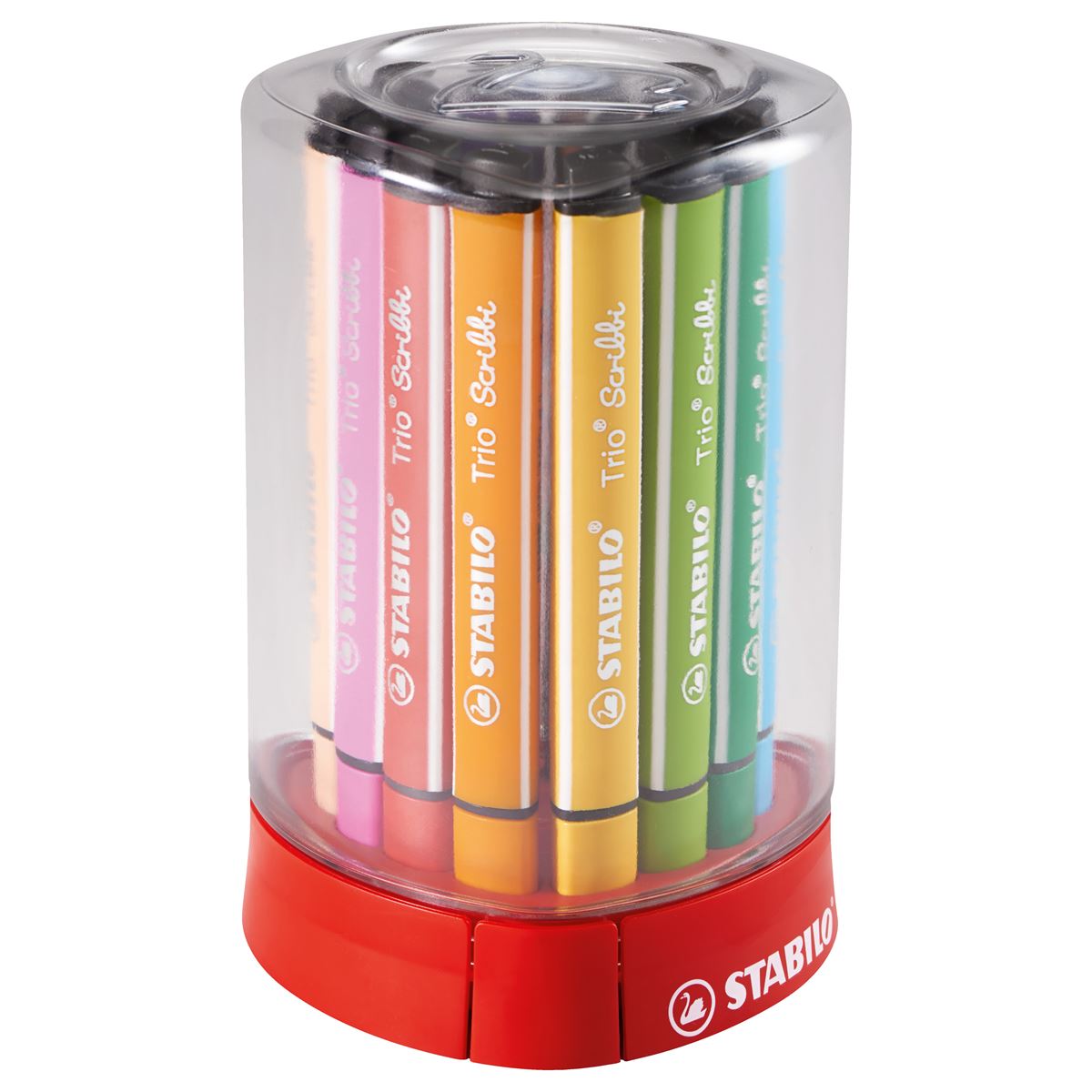 STABILO Trio Scribbi Colouring Pens - Desk Set of 12 Felt Tips