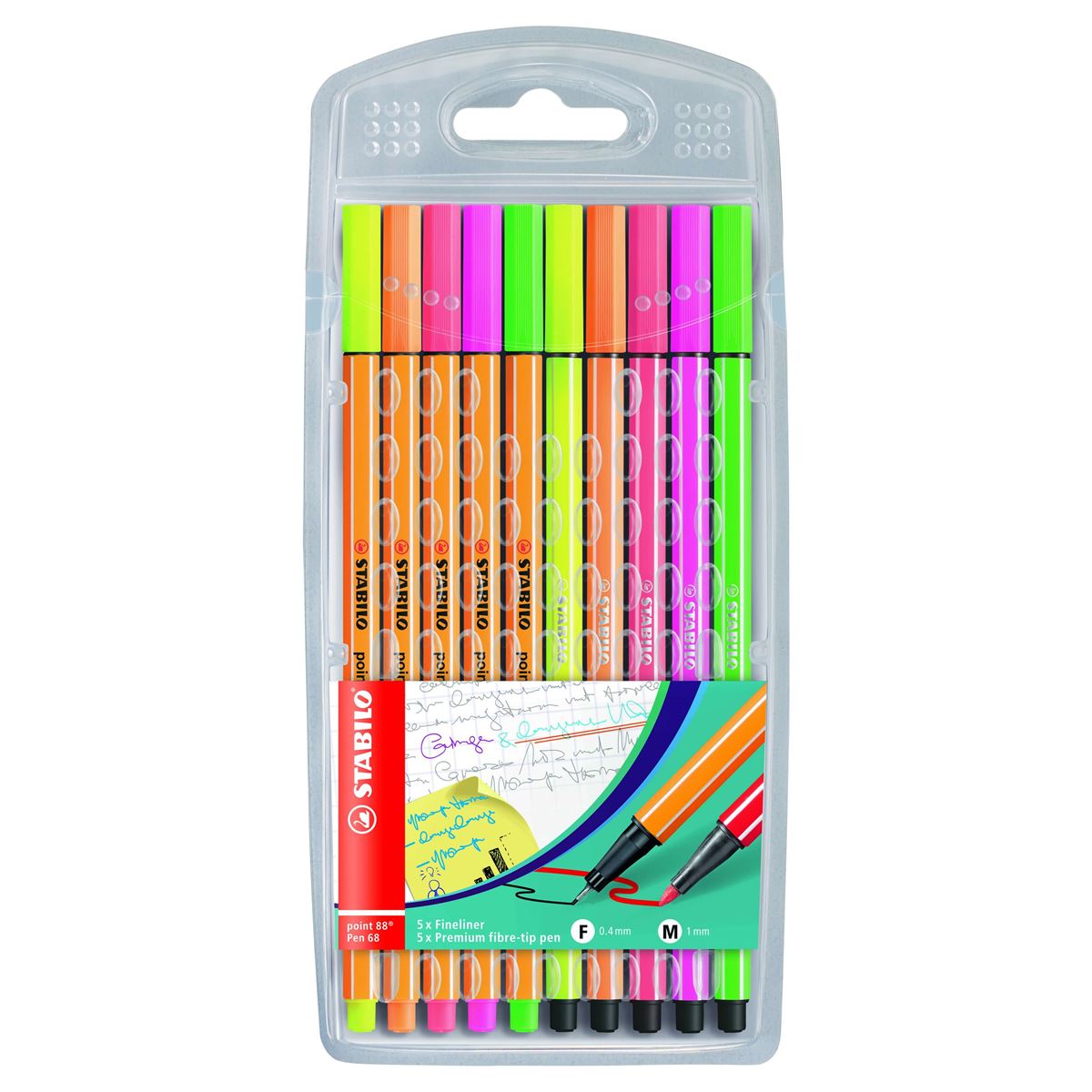 STABILO Pen 68 & point 88 - Set of 10 Felt Tips & Fine Liner Pens