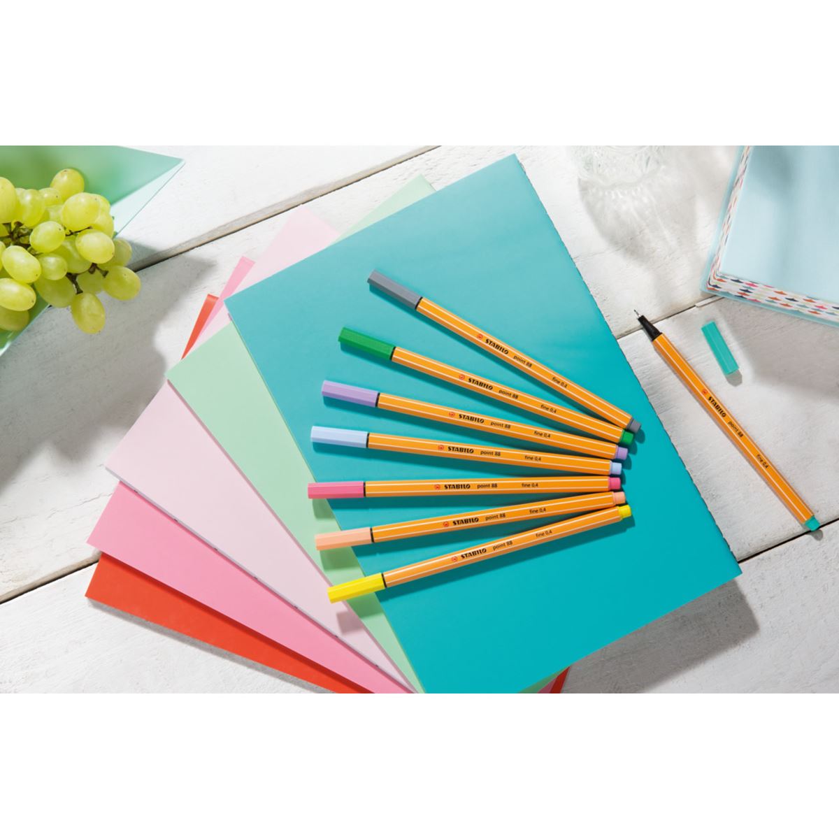 STABILO point 88 -Set of 8 Pastel Fine Liner Pens