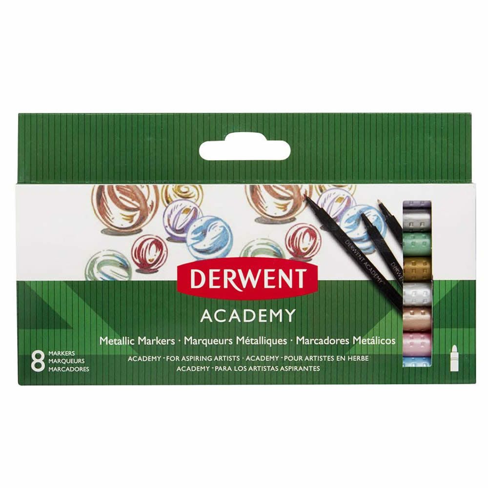 Derwent Academy Metallic Markers - Set of 8