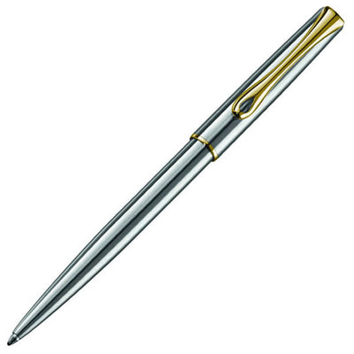 Diplomat Traveller Stainless Steel Gold Ballpoint Pen