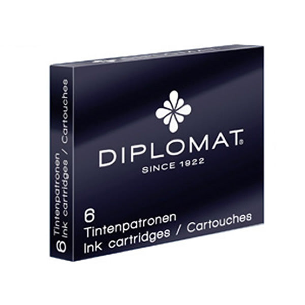 Diplomat Black Ink Cartridges - 6 Pack