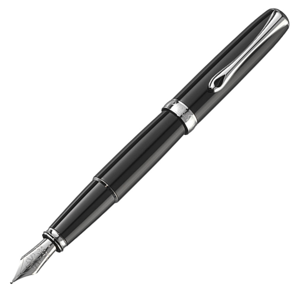 Diplomat Excellence A2 Black Lacquer & Chrome Fountain Pen