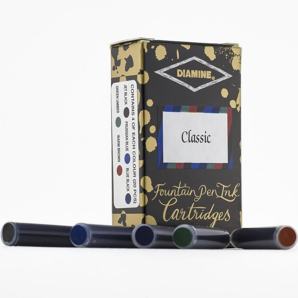 Diamine Pack of 20 Assorted Ink Cartridges - Classic