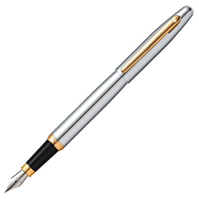 Sheaffer VFM Fountain Pen - Polished Chrome with Gold Trim