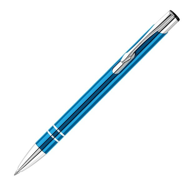 Promotional Pens Personalised Engraved Eleem Metal Ballpoint Pen - Light Blue