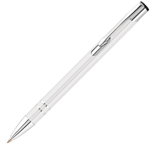 Promotional Pens Personalised Engraved Eleem Metal Ballpoint Pen - White