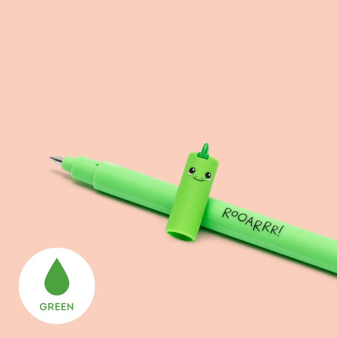 Legami Green Erasable Gel Pen - Dinosaur