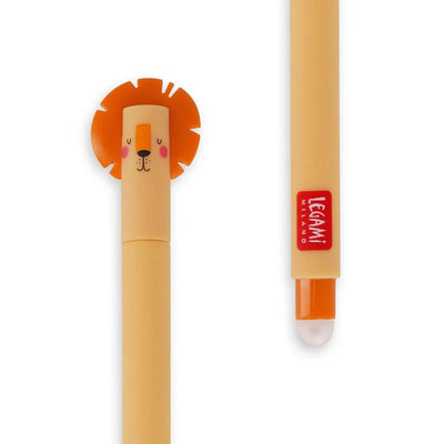 Legami Orange Erasable Gel Pen - Lion