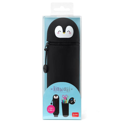 Legami Kawaii 2 in 1 Soft Silicone Pencil Case - Penguin