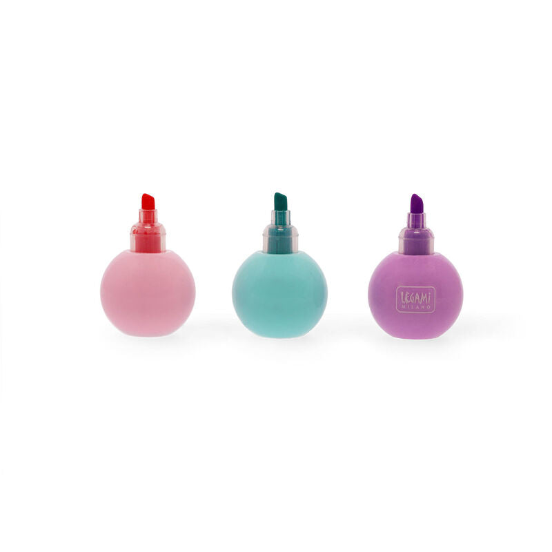 Legami Teddy's Mood - Set Of 6 Mini Highlighters, Washable Felt...