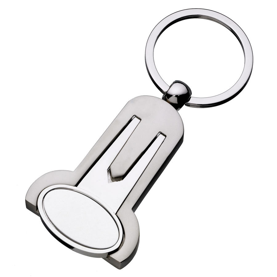 Nickel Plated Golf Keyring & Pitch Repairer