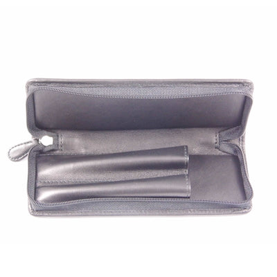 Waldmann Leather Double Pen Case with Zipper
