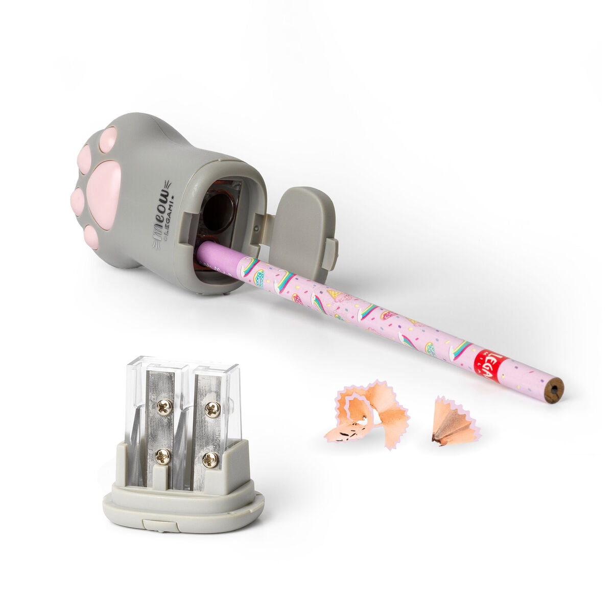 Legami Pencil Sharpener with Container - Meow