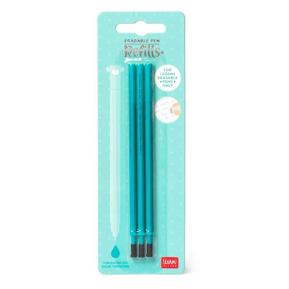 Legami Turquoise Erasable Gel Pen Refills - 3 Pack