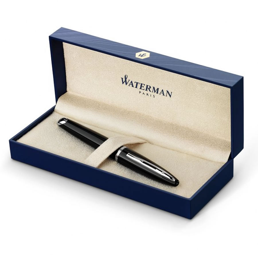 Waterman Carene Fountain Pen - Black Lacquer Silver Trim