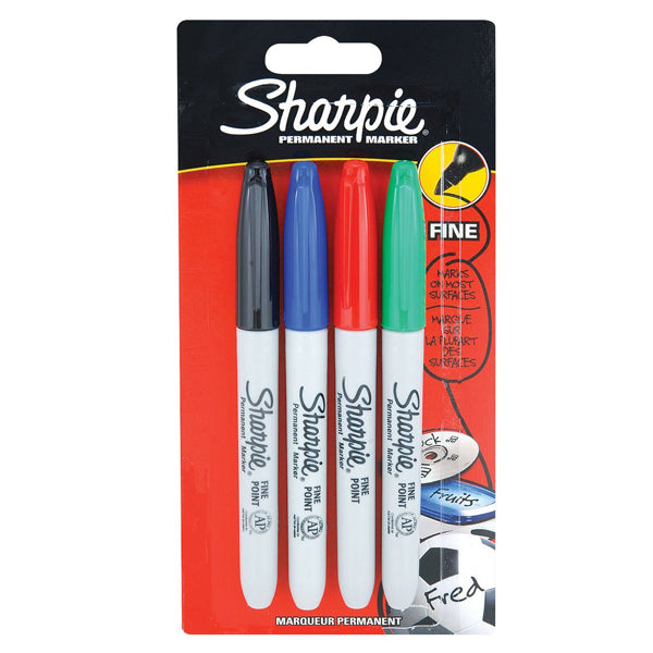 Sharpie Fine Permanent Assorted Colour Marker Pen x 4