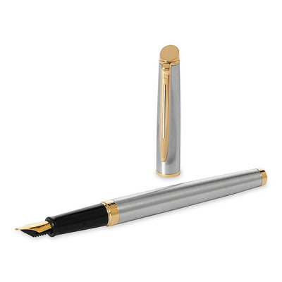 Waterman Hemisphere Fountain Pen - Stainless Steel Gold Trim