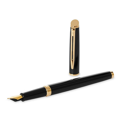 Waterman Hemisphere Fountain Pen - Shiny Black with Gold Trim