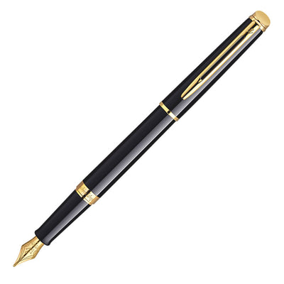 Waterman Hemisphere Fountain Pen - Shiny Black with Gold Trim