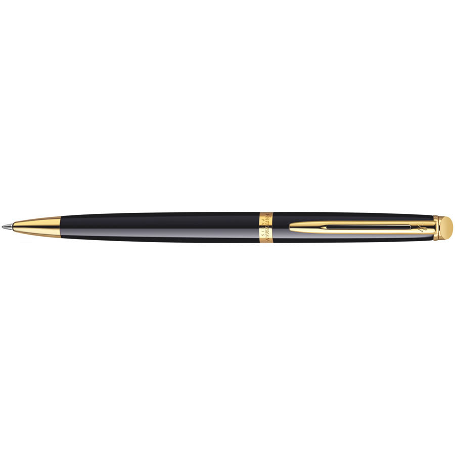 Waterman Hemisphere Shiny Black Gold Trim Ballpoint Pen