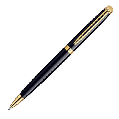 Waterman Hemisphere Shiny Black Gold Trim Ballpoint Pen