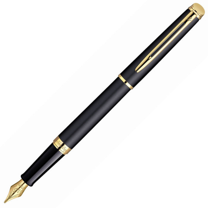 Waterman Hemisphere Fountain Pen - Matt Black Gold Trim. Quality Pens