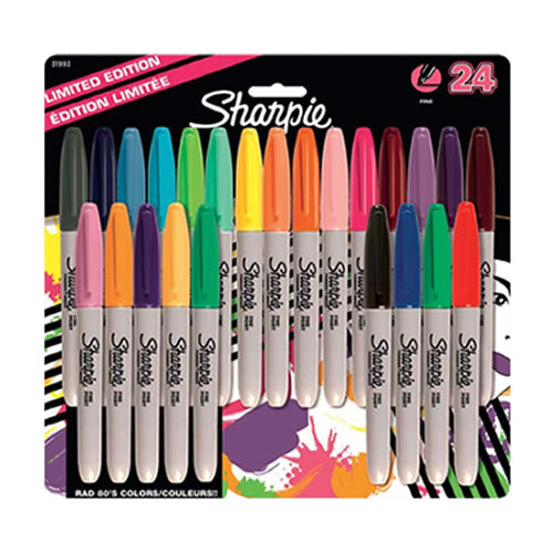 Sharpie Fine Permanent Assorted Colour Marker Pen x 24