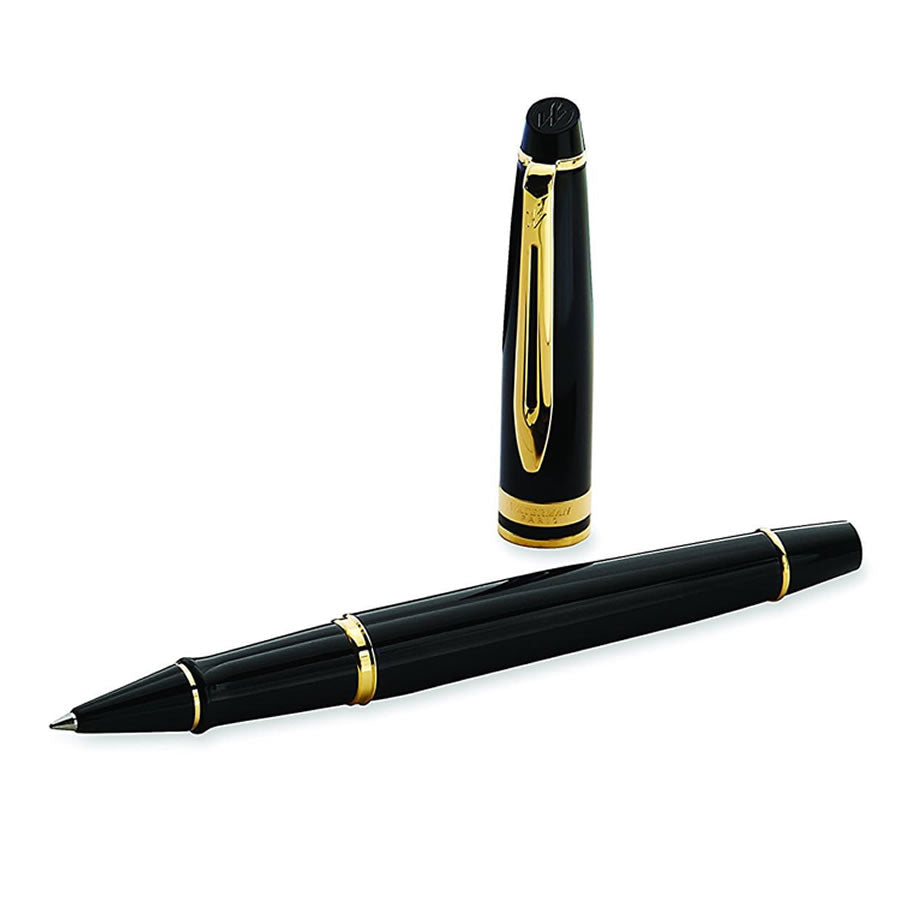 Waterman Expert Black Gold Trim Ballpoint Pen